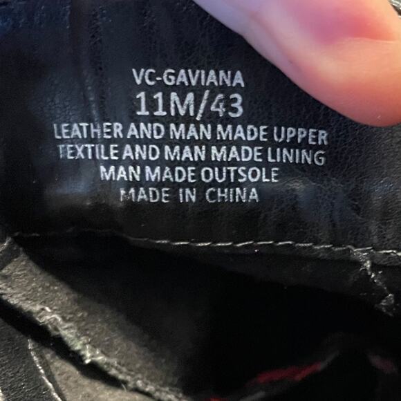 Women's Size 11 VINCE CAMUTO Gaviana Black Leather Boots Side Zip Lace Up Boots - Picture 14 of 15